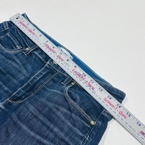 PAIGE Callie Crop Mid Rise Denim Blue Jeans Women Size 26x26 EUC - Picture 7 of 10